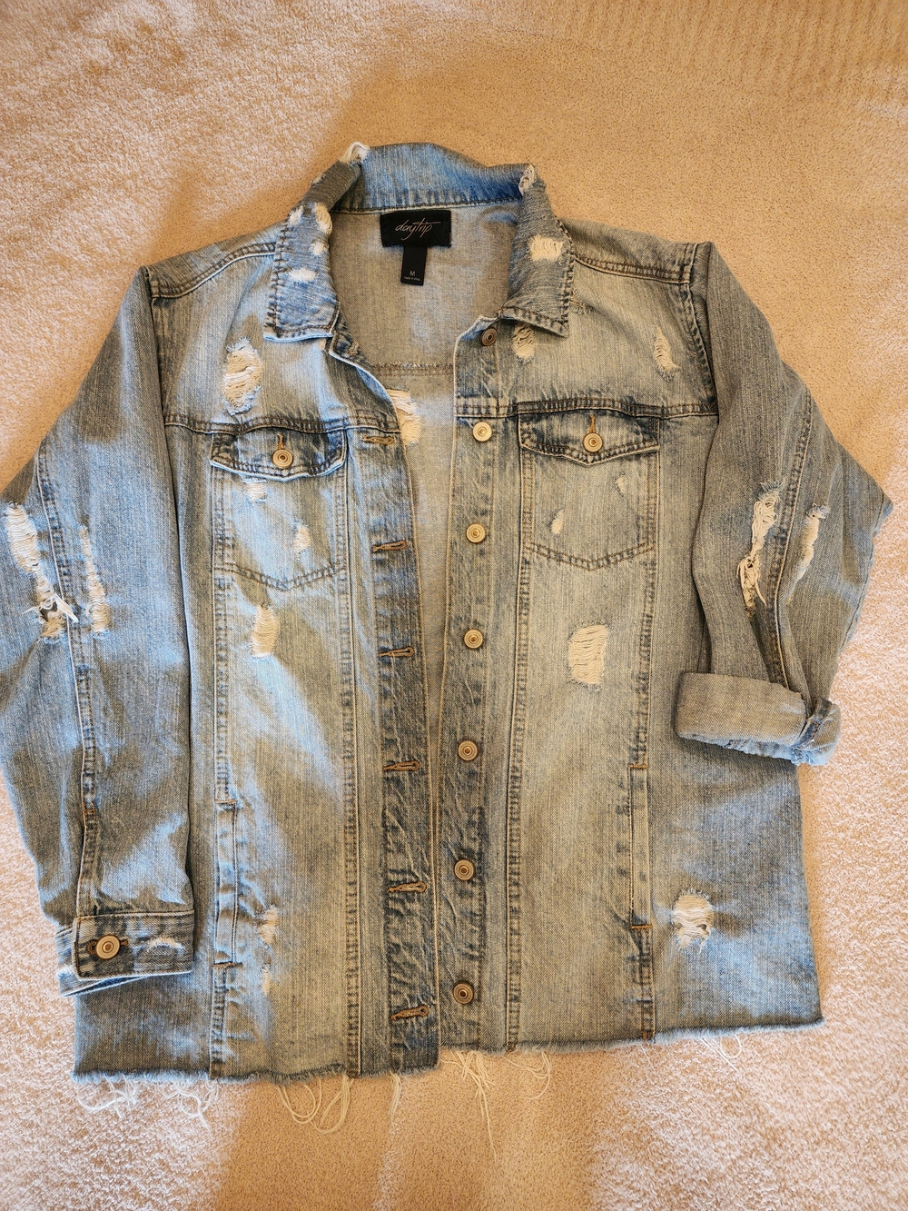 Daytrip Light Blue Distressed Denim Jacket